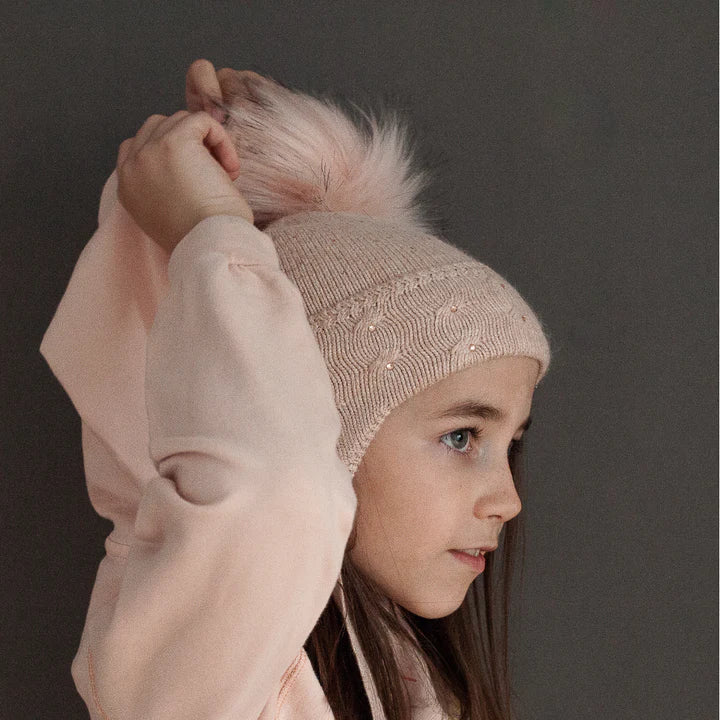 Tuque Agathe Lox lion Rose Pale