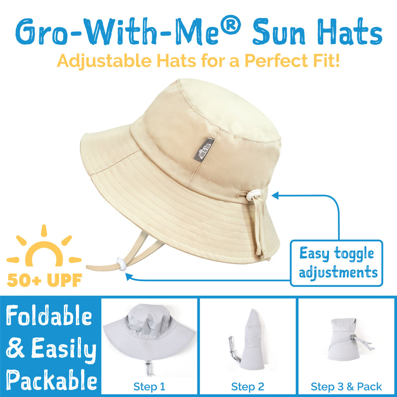 Chapeau soleil ajustable en coton, Jan & Jul, Gris