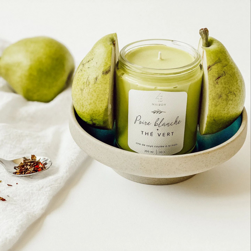 Chandelle de soja coulée à la main, Maison 4 Éléments, Fragrances variées