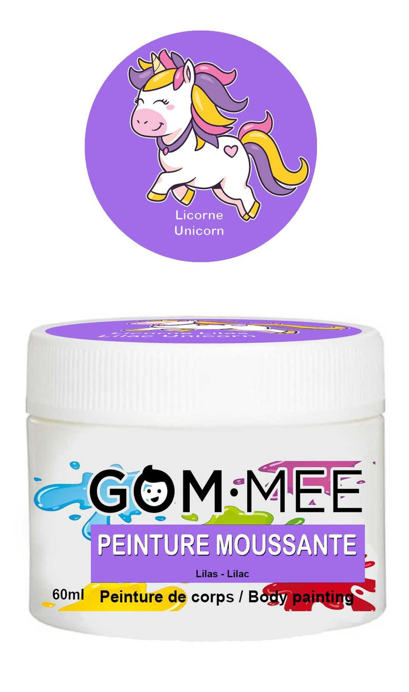 Nettoyant peinture moussante corps, Gom-mee, Licorne lilas, 60g
