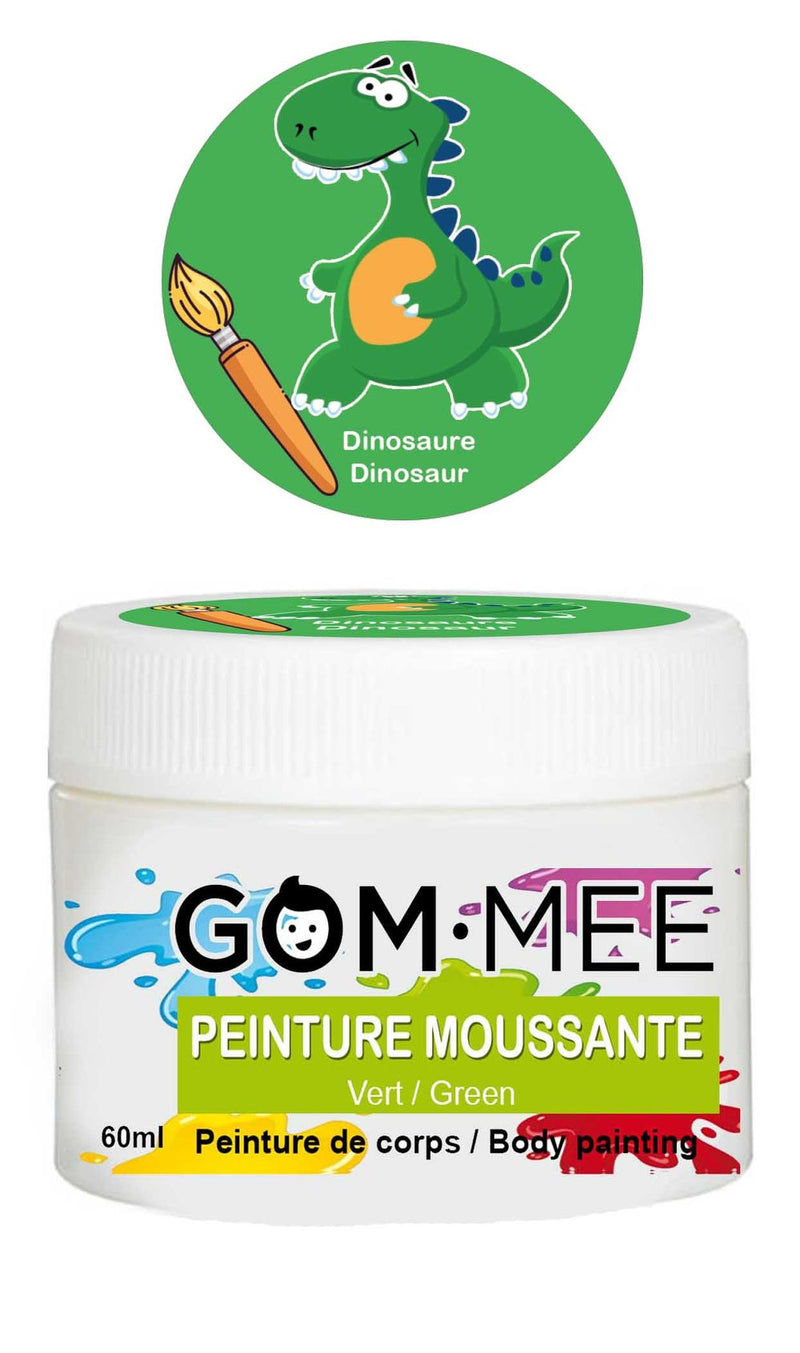 Nettoyant peinture moussante corps, Gom-mee, Dinosaure Vert, 60g