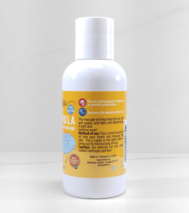 Huile de massage à la Calendula, Souris verte, 120ml