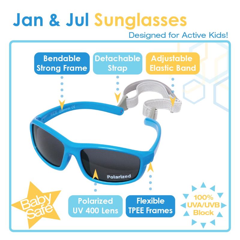 Lunettes de soleil pour bébé/enfant, Jan & Jul, Original Explorer, blanc ananas