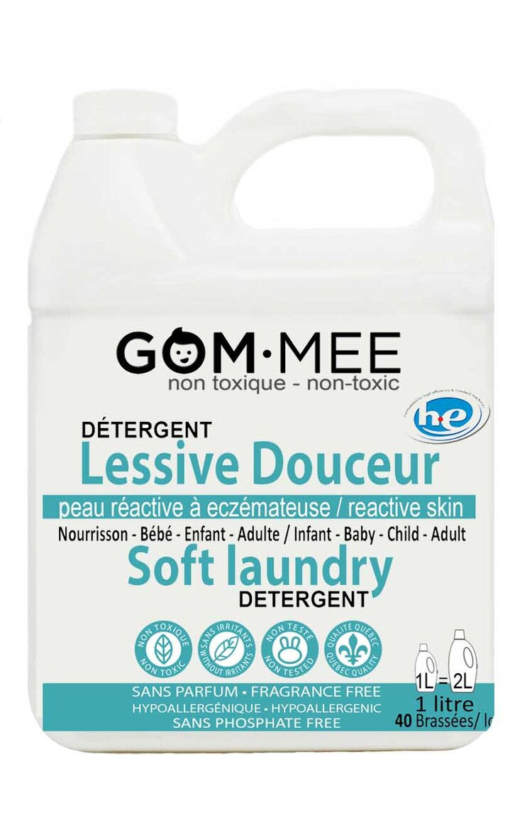 Lessive pour peau réactives eczéma hypoallergénique, Gom-mee