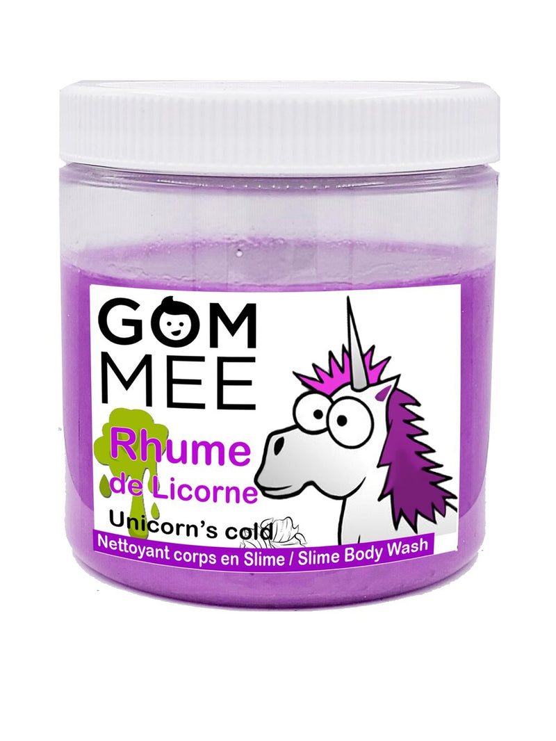 Slime moussante, nettoyant pour le corps, Gom-mee, "Rhume de licorne"