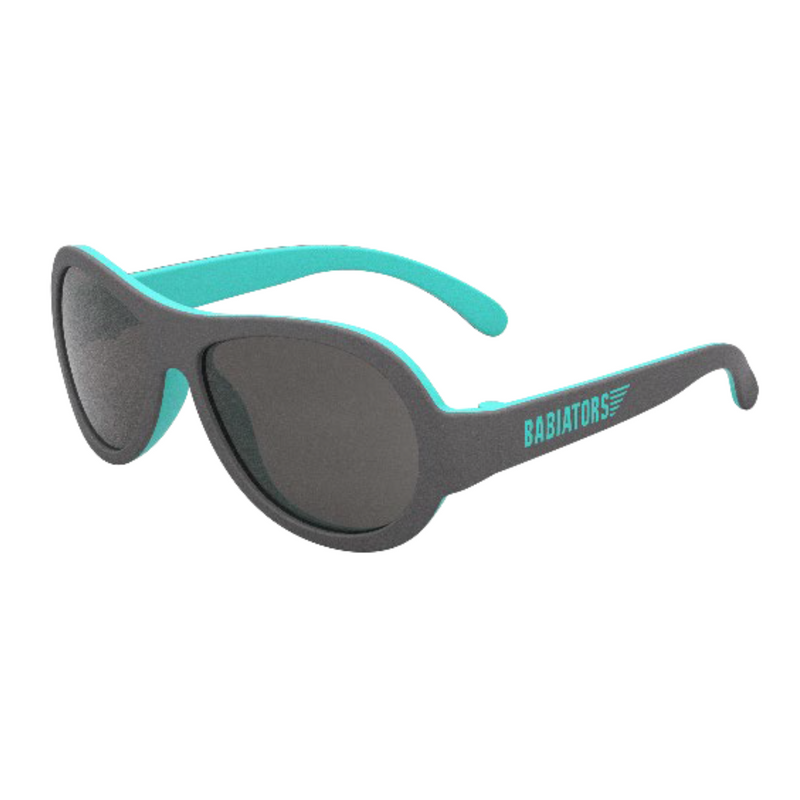 Lunettes de soleil pour enfant, style aviateur, Babiators, gris/turquoise