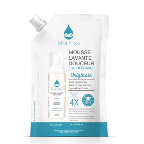 roduits naturel pour laver bébé, Bébé hibou, Mousse lavante douceur Corps et Cheveux Éco-recharge