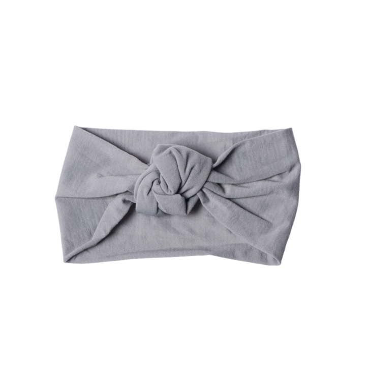 Bandeau de nylon large à noeud, Lox lion, Gris