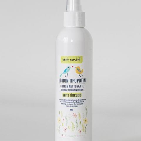 Lotion sans rinçage pour nettoyer bébé, Tipopotin, Petit nombril