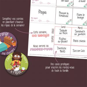 Outil de planification familiale, Organisateur familial Une semaine à la fois – horizontal, Minimo Motivation